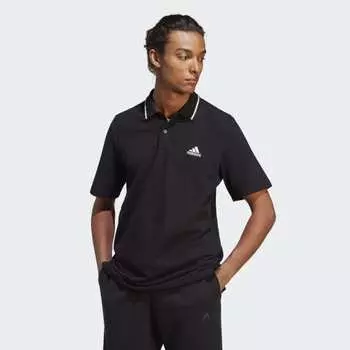 Мужская рубашка adidas Essentials PiquГ© Small Logo Polo Shirt (Черная)