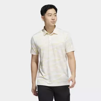 Мужская рубашка adidas Horizon-Print Polo Shirt (Белая)