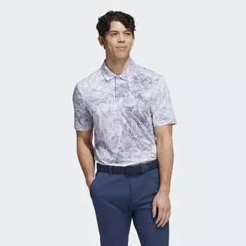 Мужская рубашка adidas Motion-Print Polo Shirt (Белая)