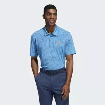 Мужская рубашка adidas Motion-Print Polo Shirt (Синяя)