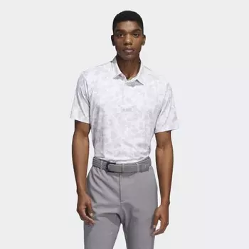 Мужская рубашка adidas Prisma-Print Polo Shirt (Белая)