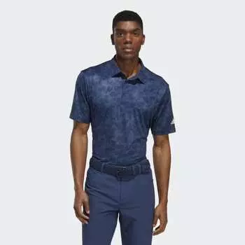 Мужская рубашка adidas Prisma-Print Polo Shirt (Синяя)