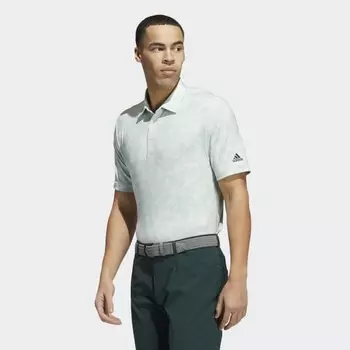 Мужская рубашка adidas Prisma-Print Polo Shirt (Зеленая)