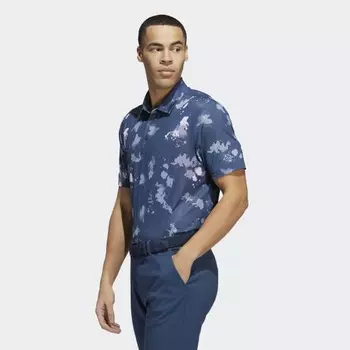 Мужская рубашка adidas Splatter-Print Polo Shirt (Синяя)