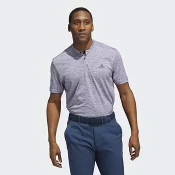 Мужская рубашка adidas Textured Stripe Polo Shirt (Синяя)