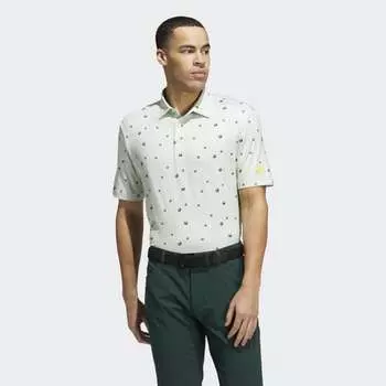 Мужская рубашка adidas Ultimate365 Allover Print Polo Shirt (Зеленая)
