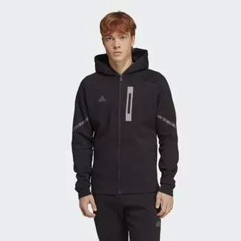 Мужская толстовка adidas Designed for Gameday Full-Zip Hoodie (Черная)