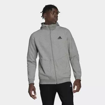 Мужская толстовка adidas Essentials4Gameday Full-Zip Hoodie (Серая)