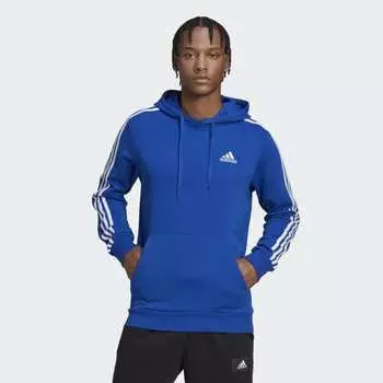 Мужская толстовка adidas Essentials 3-Stripes Hoodie (Синяя)