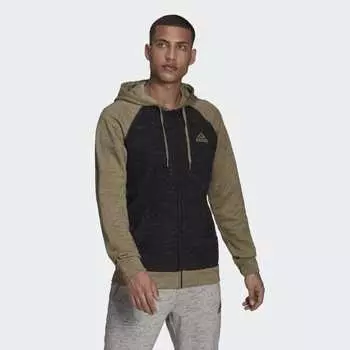 Мужская толстовка adidas Essentials MГ©lange Small Logo Hoodie (Черная)