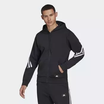 Мужская толстовка adidas Sportswear Future Icons 3-Stripes Full-Zip Hoodie (Черная)