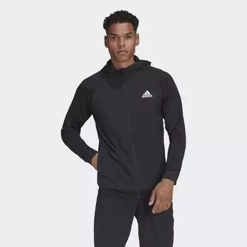 Мужская толстовка adidas Training Full-Zip Hoodie (Черная)