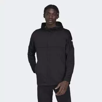 Мужская толстовка adidas Workout Warm Full-Zip Hoodie (Черная)