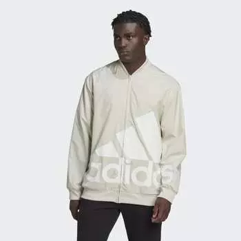 Мужские adidas AEROREADY Essentials Giant Logo Woven Windbreaker (Бежевые)
