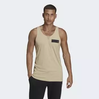 Мужские adidas Parley Mission Kit Run for the Oceans Tank Top (Бежевые)