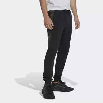 Мужские брюки adidas Essentials Camo Print Fleece Pants (Черные)
