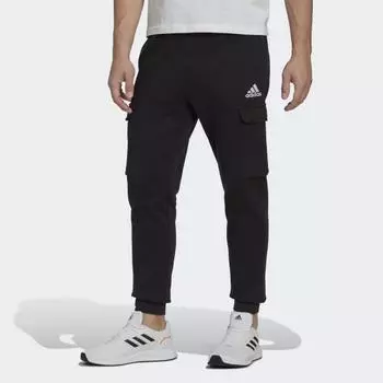 Мужские брюки adidas Essentials Fleece Regular Tapered Cargo Pants (Черные)