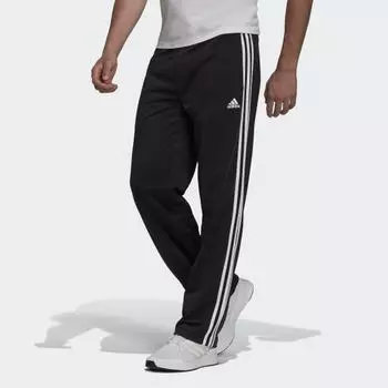 Мужской спортивный костюм adidas Primegreen Essentials Warm-Up Open Hem 3-Stripes Track Pants (Черный)