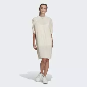 Женская футболка adidas Adicolor PlissГ© Tee Dress (Бежевая)