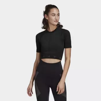 Женская футболка adidas AEROKNIT Training Tee (Черная)