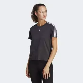 Женская футболка adidas AEROREADY Train Essentials 3-Stripes Tee (Черная)