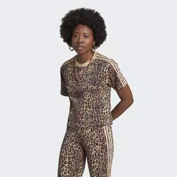 Женская футболка adidas Allover Print Tee (Черная)