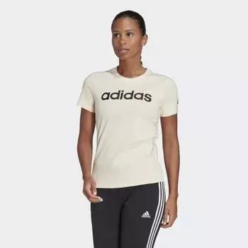 Женская футболка adidas Essentials Slim Logo Tee (Бежевая)