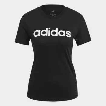 Женская футболка adidas Essentials Slim Logo Tee (Черная)