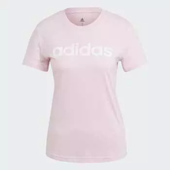 Женская футболка adidas Essentials Slim Logo Tee (Розовая)