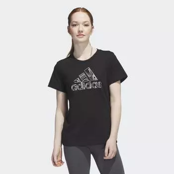 Женская футболка adidas Holiday Lights Graphic Tee (Черная)