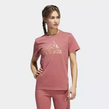 Женская футболка adidas Holiday Lights Graphic Tee (Красная)