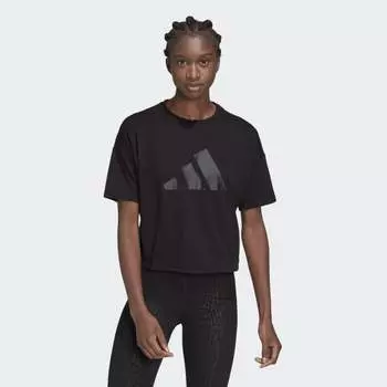 Женская футболка adidas Train Icons 3 Bar Logo Tee (Черная)