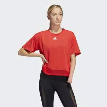 Женская футболка adidas Training HEAT.RDY Mesh Tee (Красная)