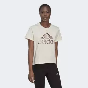 Женская футболка adidas W AOP REG TEE (Бежевая)