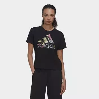 Женская футболка adidas W AOP REG TEE (Черная)