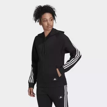 Женская спортивная куртка adidas Sportswear Future Icons 3-Stripes Hooded Track Top (Черная)