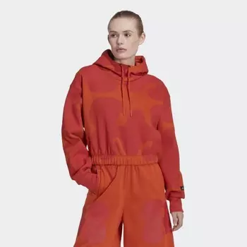 Женская толстовка adidas Marimekko Crop Hoodie (Оранжевая)