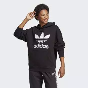 Женская толстовка adidas Trefoil Hoodie (Черная)