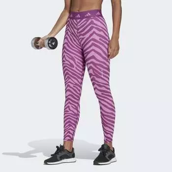 Женские леггинсы adidas Hyperglam Techfit High-Waisted 7/8 Zebra Leggings (Многоцветные)