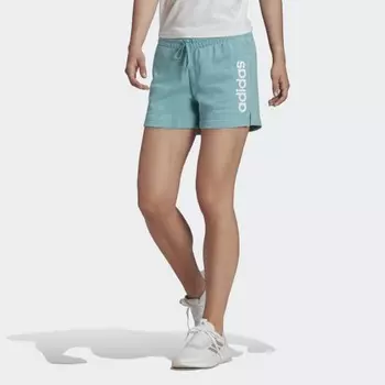 Женские шорты adidas Essentials Slim Logo Shorts (Бирюзовые)