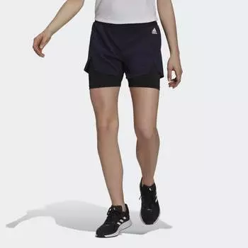 Женские шорты adidas Primeblue Designed To Move 2-in-1 Sport Shorts (Синие)