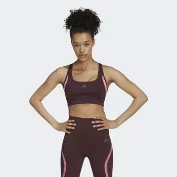Женский топ-бра adidas Powerimpact Luxe Training Medium-Support HIIT Bra (Красный)