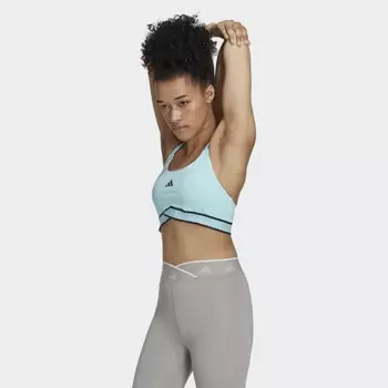 Женский топ-бра adidas Powerimpact Training Medium-Support Techfit Bra (Голубой)