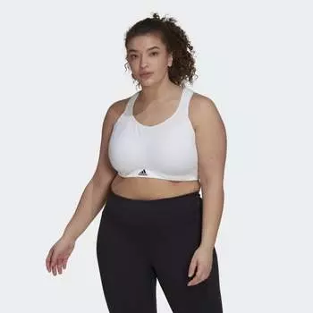 Женский топ-бра adidas TLRD Impact Training High-Support Bra (Plus Size) (Белый)