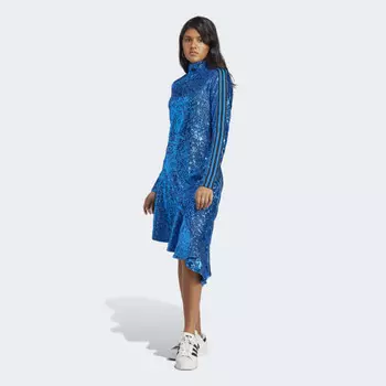 Женское платье adidas Blue Version Sequin Dress (Синее)