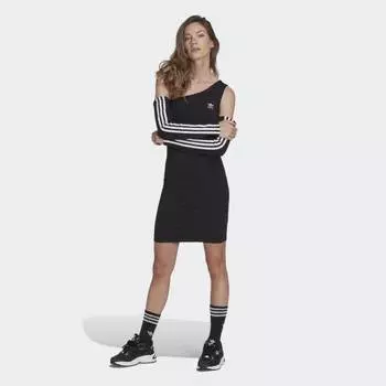 Женское платье adidas Centre Stage Cutout Long Sleeve Dress (Черное)