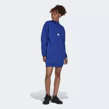 Женское платье adidas Half-Zip Sweater Dress (Синее)