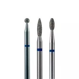 Набор из 3 алмазных фрез 805 (шар, пламя, олива), d-2,3 мм. (Средние)