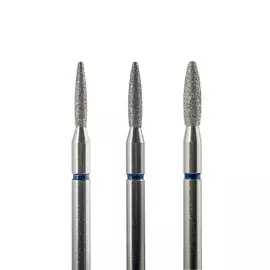 Набор из 3 алмазных фрез 808 (пламя) d-1,6; 1,8; 2,3 мм., тонкий