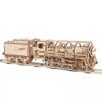 3D деревянный конструктор UGEARS Локомотив с тендером